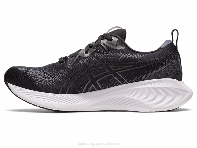 Asics Gel Cumulus 25 Extra Ancho Negro Gris Confort y Estilo - Image 4