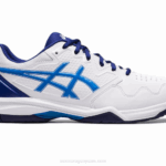 Asics gel dedicado 7 running blanco azul eléctrico