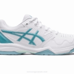 Asics gel dedicado 7 zapatillas blancas azules para correr