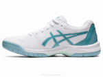 Asics gel dedicado 7 zapatillas blancas azules para correr - Image 4