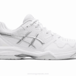 Asics gel dedicado 7 zapatillas blancas y plateadas
