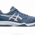 Asics gel dedicado 7 zapato running acero azul blanco