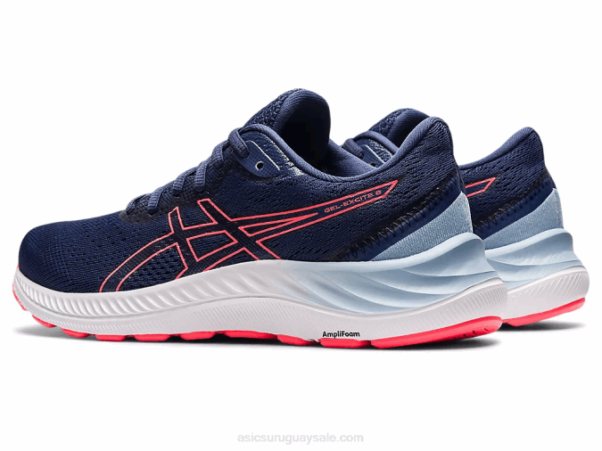 Asics Gel Excite 8 Zapatillas Azul Trueno Coral Llamante - Image 3