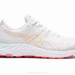 Asics gel-excite 8 zapatillas blancas y champán para correr