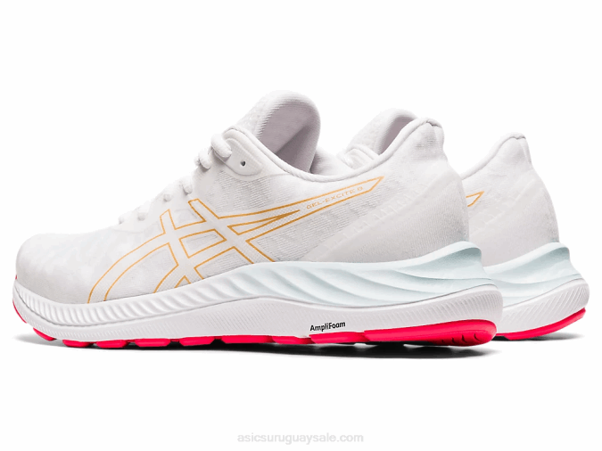 Asics gel-excite 8 zapatillas blancas y champán para correr - Image 3