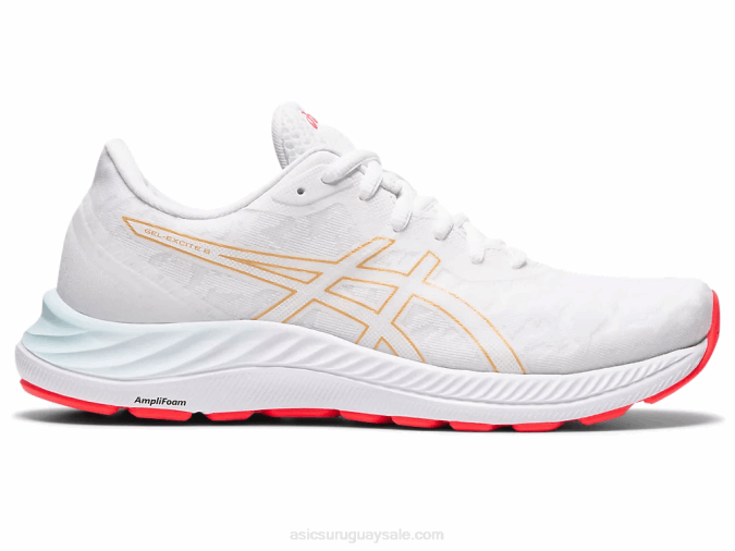 Asics gel-excite 8 zapatillas blancas y champán para correr - Image 1