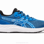 Asics gel-excite 9 grado escolar azul eléctrico y blanco