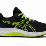 Asics gel excite 9 grado escuela negro verde peligro ideal para deportes