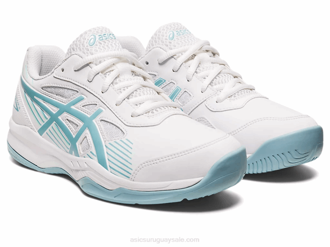 Asics gel juego 8 primaria blanco azul humo rendimiento y comodidad - Image 2