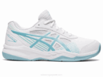 Asics gel juego 8 primaria blanco azul humo rendimiento y comodidad
