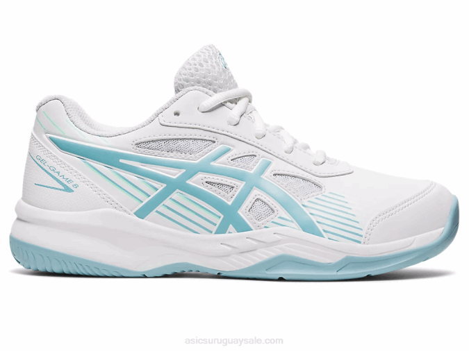 Asics gel juego 8 primaria blanco azul humo rendimiento y comodidad - Image 1