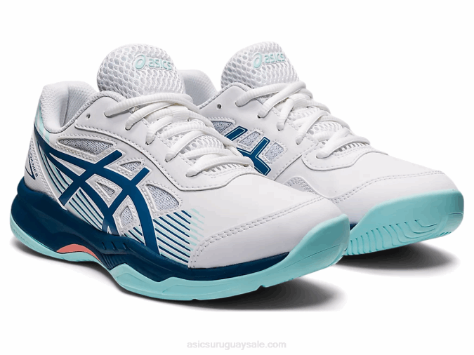 Asics gel-juego 8 primaria blanco índigo claro rendimiento y estilo - Image 2