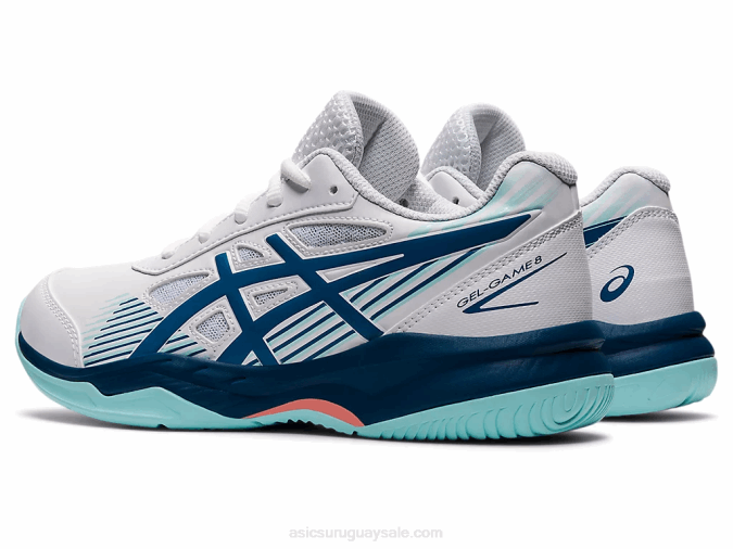 Asics gel-juego 8 primaria blanco índigo claro rendimiento y estilo - Image 3