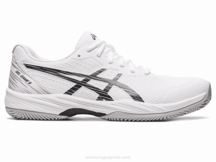 Asics gel-juego 9 arcilla blanco negro rendimiento y estilo