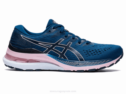 Asics Gel Kayano 28 Azul Mako Rosa Comodidad y Estilo