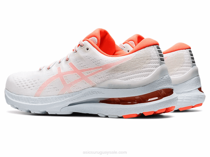 Asics Gel Kayano 28 Zapatillas Blancas Coral Relámpago - Image 3