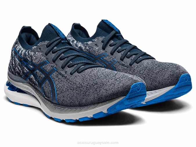 Asics Gel Kayano 28 Zapatillas Gris Portador Azul Eléctrico Confort y Estilo - Image 2