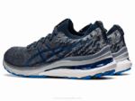 Asics Gel Kayano 28 Zapatillas Gris Portador Azul Eléctrico Confort y Estilo - Image 3
