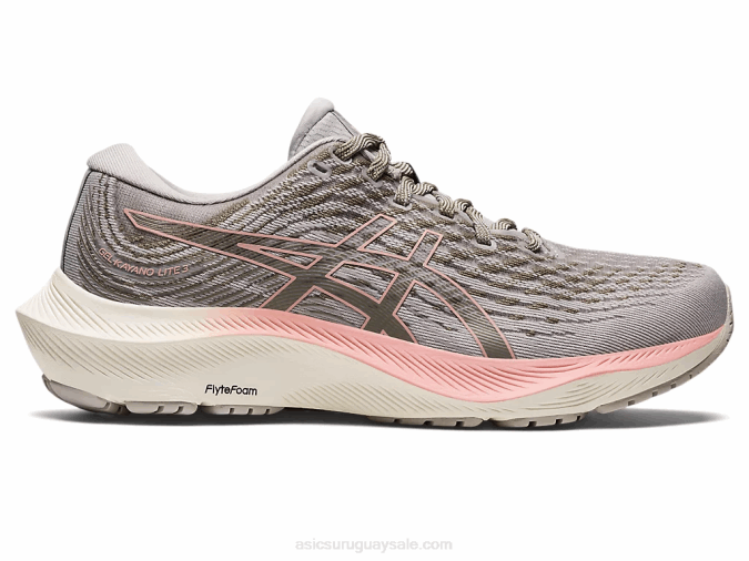 Asics Gel Kayano Lite 3 Zapatillas Gris Ostra Rosa Helado Comodidad y Estilo - Image 1