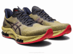 Asics gel kinsei explosión le 2 zapatillas aceite de oliva rojo eléctrico - Image 2