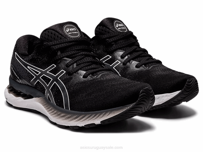 Asics Gel Nimbus 23 Zapatillas Anchas Blanco Negro Ideal Para Correr - Image 2