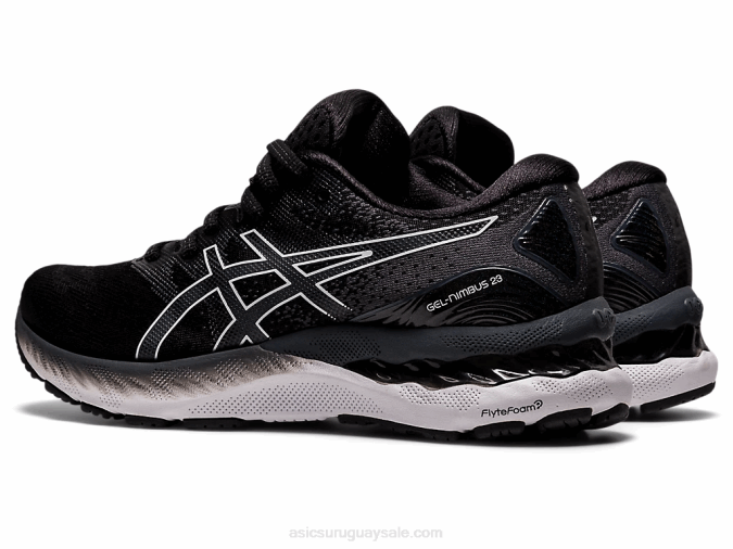 Asics Gel Nimbus 23 Zapatillas Anchas Blanco Negro Ideal Para Correr - Image 3