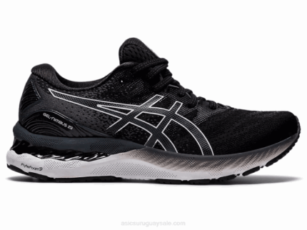 Asics Gel Nimbus 23 Zapatillas Anchas Blanco Negro Ideal Para Correr