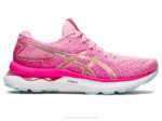 Asics gel-nimbus 24 edición limitada algodón de azúcar oro rosa