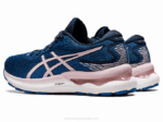 Asics Gel Nimbus 24 Zapatillas Anchas Azul Francés Rosa - Image 3