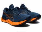 Asics Gel Nimbus 24 Zapatillas Azul Francés Naranja Impactante - Image 2