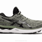 Asics Gel Nimbus 24 Zapatillas Liquen Verde Negro Energía Comodidad