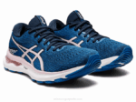 Asics gel nimbus 24 zapatillas running azul francés rosa - Image 2