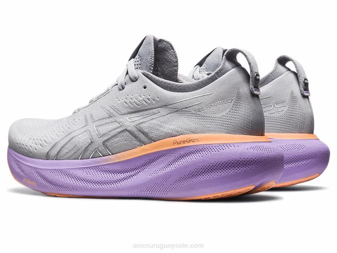 Asics Gel Nimbus 25 Ancho Gris Piedmont Plata Comodidad y Estilo - Image 3