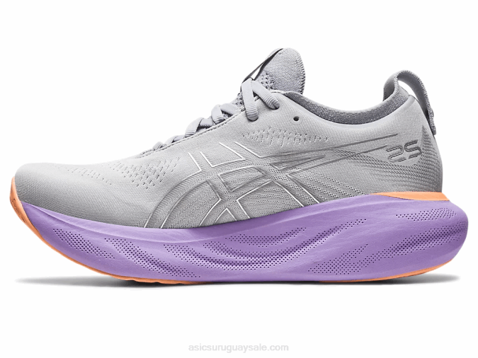 Asics Gel Nimbus 25 Ancho Gris Piedmont Plata Comodidad y Estilo - Image 4