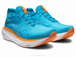 Asics Gel Nimbus 25 Zapatillas Anchas Azul Isla Melocotón - Image 2