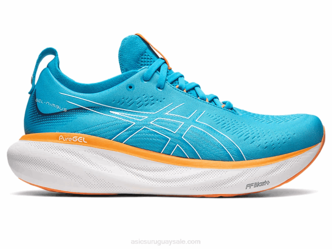 asics_gel_nimbus_25_zapatillas_anchas_azul_isla_melocoton.png Asics Gel Nimbus 25 Zapatillas Anchas Azul Isla Melocotón - Image 1