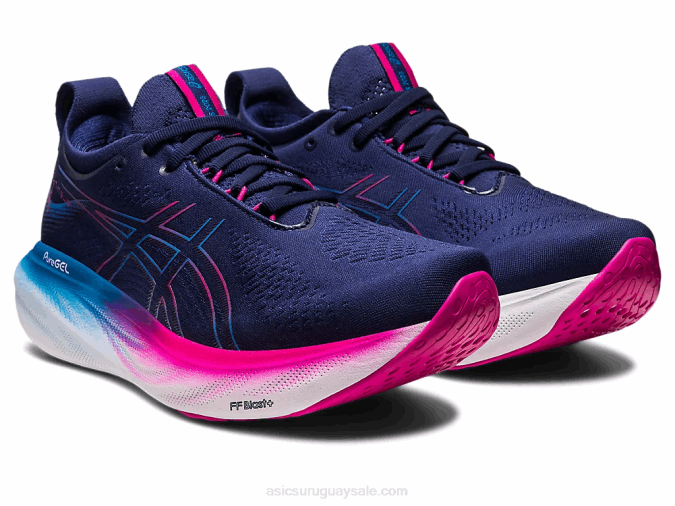 Asics gel-nimbus 25 zapatillas azul índigo rosa rave confort y estilo - Image 2