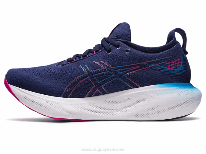 Asics gel-nimbus 25 zapatillas azul índigo rosa rave confort y estilo - Image 4