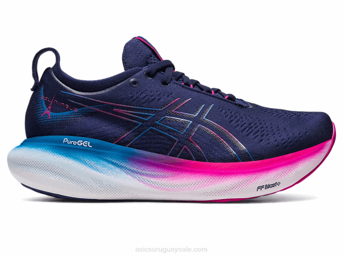 Asics gel-nimbus 25 zapatillas azul índigo rosa rave confort y estilo - Image 1