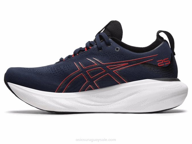 Asics Gel Nimbus 25 Zapatillas Medianoche Rojo Eléctrico Confort y Estilo - Image 4