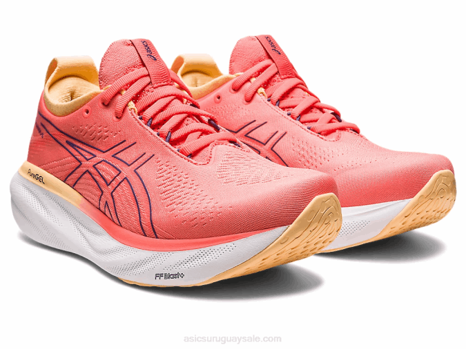 Asics Gel Nimbus 25 Zapatillas Papaya y Púrpura Deportivas Confortables - Image 2