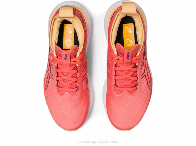 Asics Gel Nimbus 25 Zapatillas Papaya y Púrpura Deportivas Confortables - Image 6