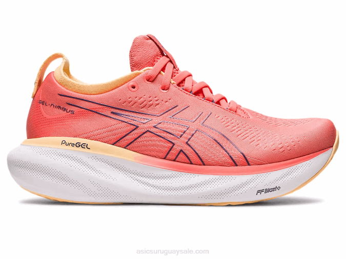Asics Gel Nimbus 25 Zapatillas Papaya y Púrpura Deportivas Confortables - Image 1