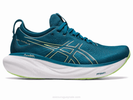 Asics Gel Nimbus 25 Zapatillas Tinta Verde Azulado Verde Lima