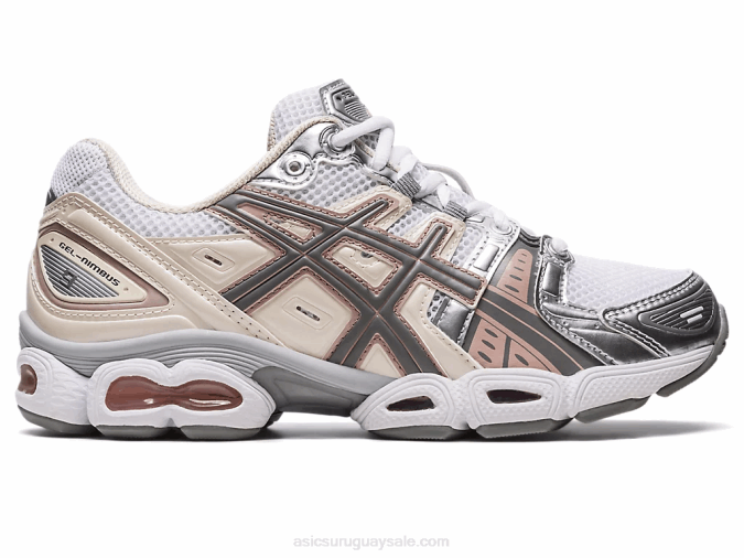 Asics gel-nimbus 9 zapatillas blancas avena confort y rendimiento - Image 1