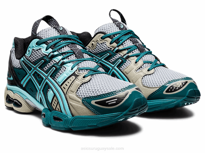Asics gel-nimbus 9 zapatillas gris piedmont azul aruba comodidad y estilo - Image 2