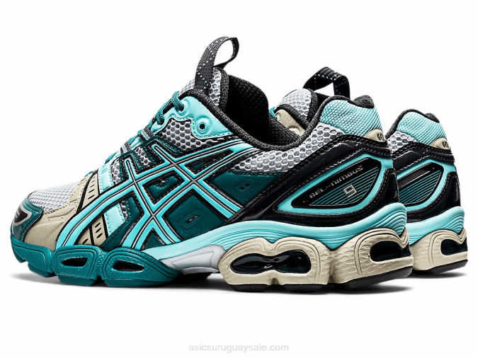 Asics gel-nimbus 9 zapatillas gris piedmont azul aruba comodidad y estilo - Image 3