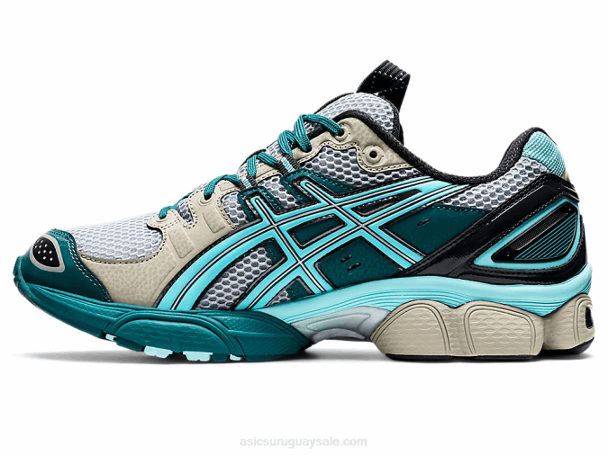 Asics gel-nimbus 9 zapatillas gris piedmont azul aruba comodidad y estilo - Image 4