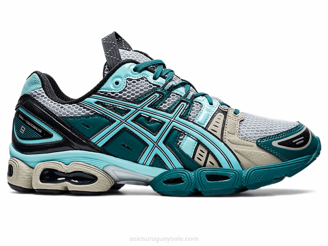 Asics gel-nimbus 9 zapatillas gris piedmont azul aruba comodidad y estilo - Image 1