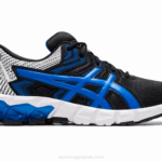 Asics gel quantum 90 escuela primaria negro azul eléctrico